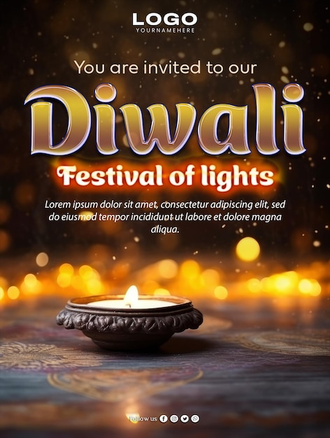 PSD social media poster on diwali festival