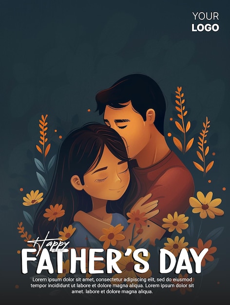 A social media poster for father and son with the words happy fathers day