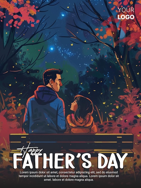 A social media poster for father and son with the words happy fathers day