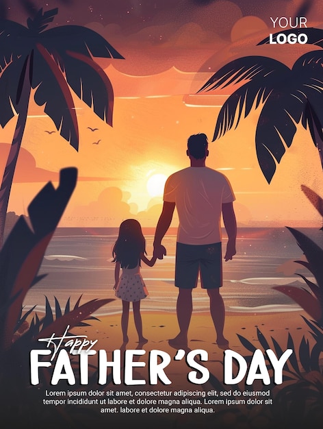 A social media poster for father and son with the words happy fathers day