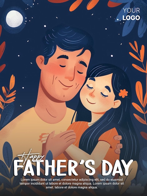 A social media poster for father and son with the words happy fathers day