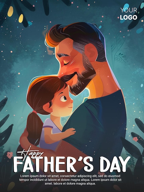 A social media poster for father and son with the words happy fathers day