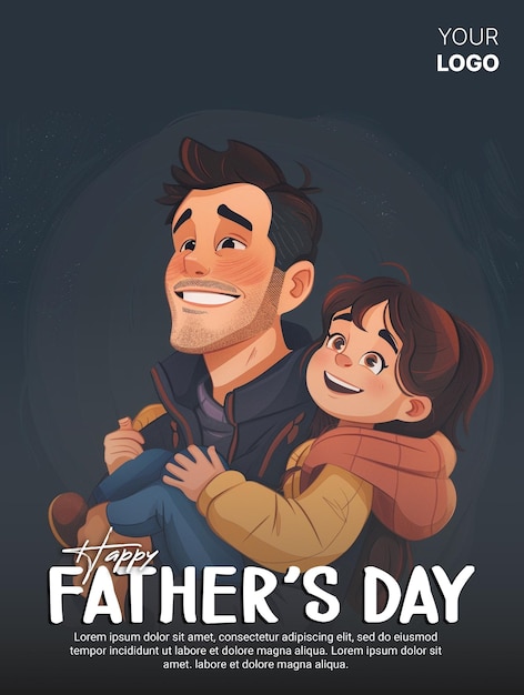 A social media poster for father and son with the words happy fathers day