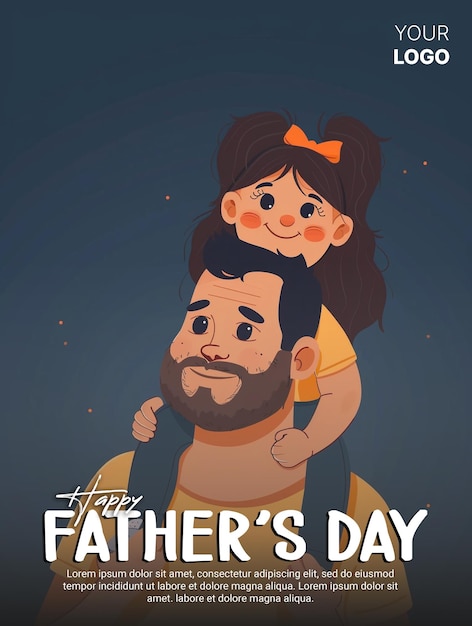 A social media poster for father and son with the words happy fathers day