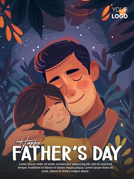 A social media poster for father and son with the words happy fathers day