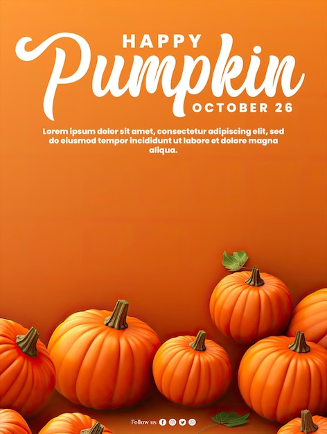 PSD social media poster on international pumpkin day