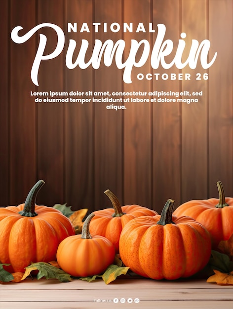 PSD social media poster on international pumpkin day