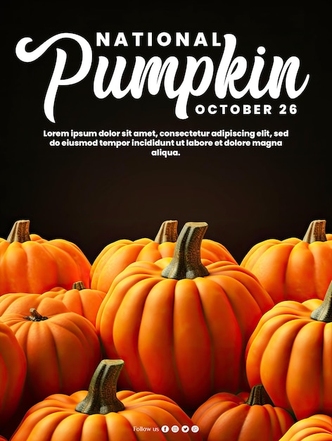 PSD social media poster on international pumpkin day