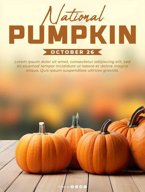 PSD social media poster on international pumpkin day