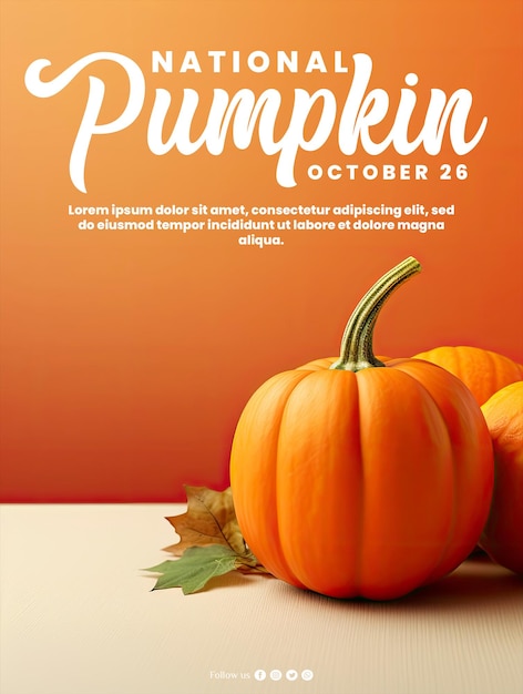 PSD social media poster on international pumpkin day