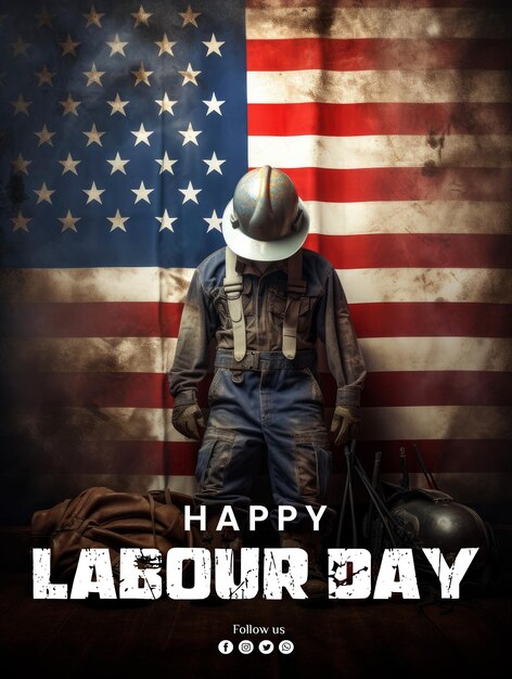 PSD social media poster for labor day