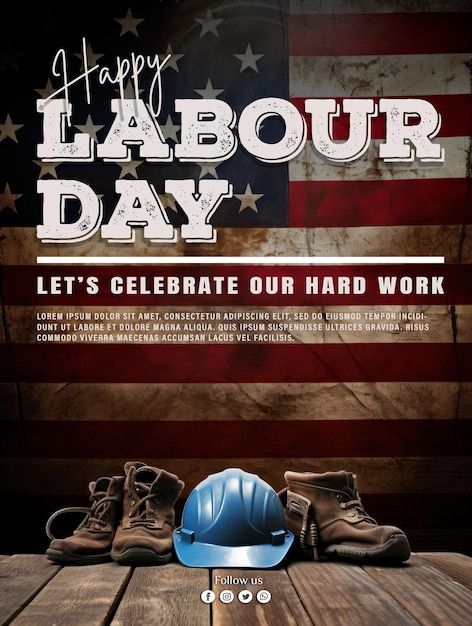 PSD social media poster for labor day