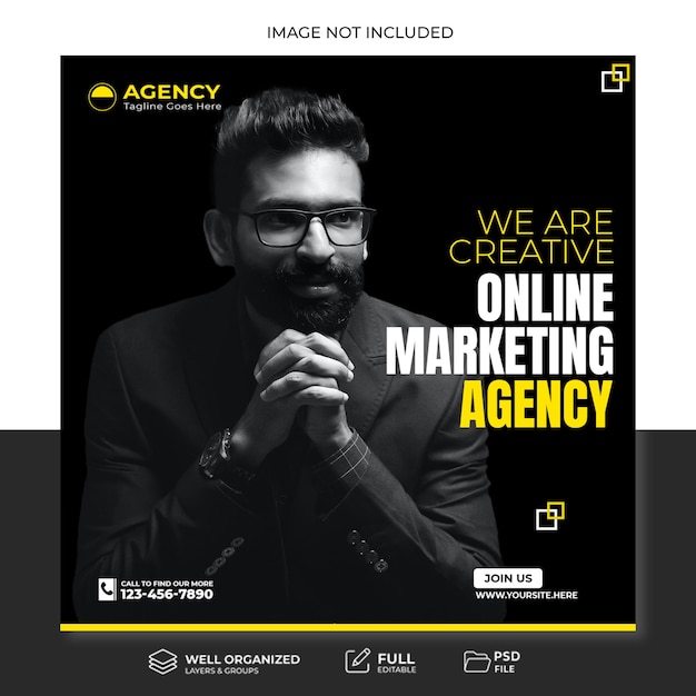 Social media poster for online agency