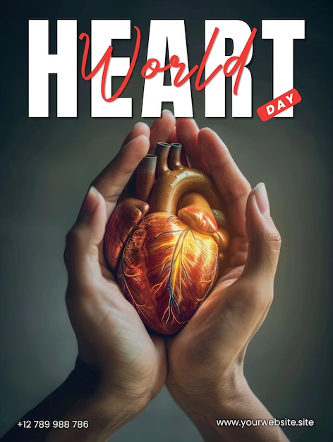 PSD social media poster with the concept of world heart day