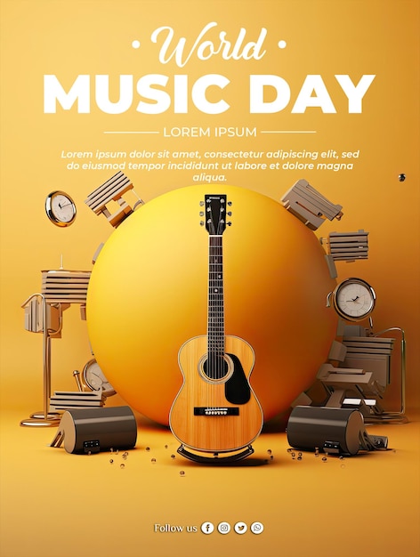 PSD social media poster for world music day