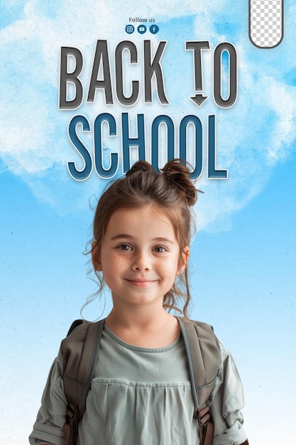 PSD social media posters greeting back to school with happy students background