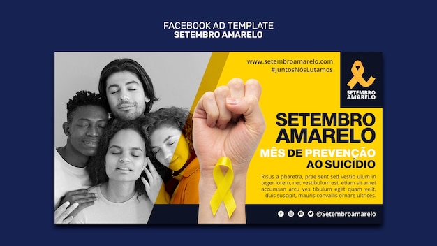 PSD social media promo template for brazilian suicide prevention month awareness