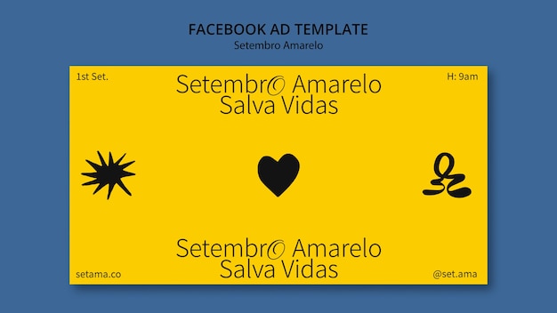 Social media promo template for brazilian suicide prevention month awareness