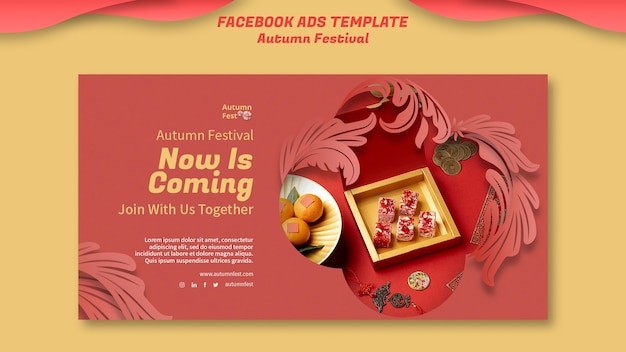 Social media promo template for mid-autumn festival celebration