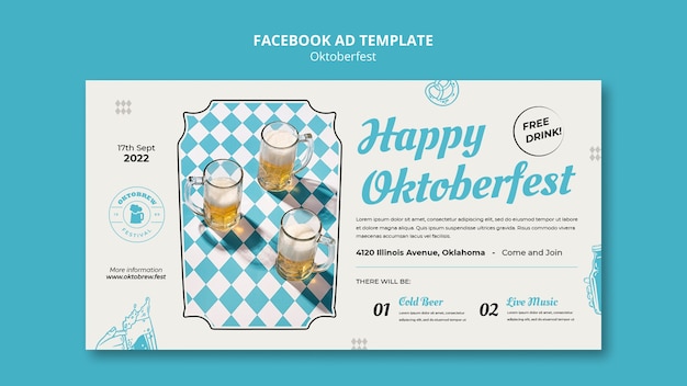 PSD social media promo template for oktoberfest celebration