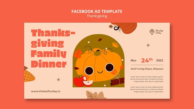 Social media promo template for thanksgiving celebration