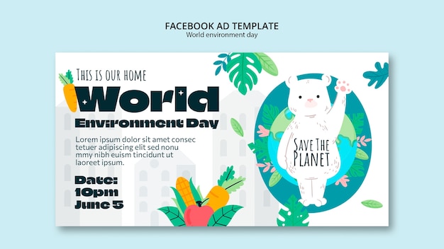 PSD social media promo template for world environment day celebration