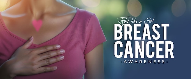 PSD social media psd template post or banner of breast cancer awareness month girl in pink suit