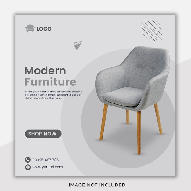 Social media sale furniture instagram post and social media template