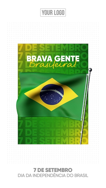 Social media stories brazil independence day for celebration