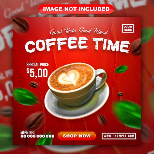 Social media tempalte for use coffee sale