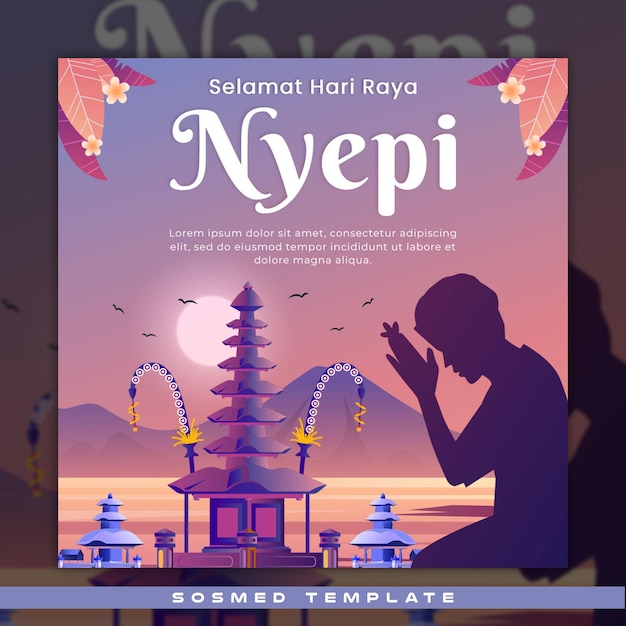 Social media template day of silence Nyepi day