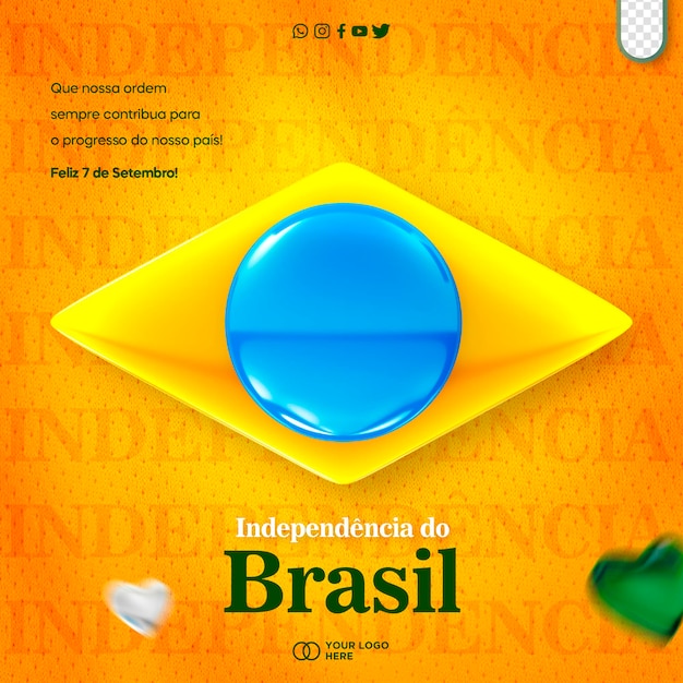 social media template design september 7 independence from brazil