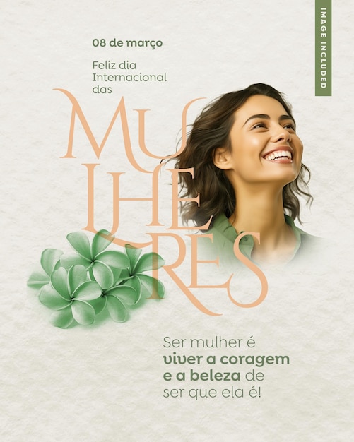 Social media template happy womens day in Brazil