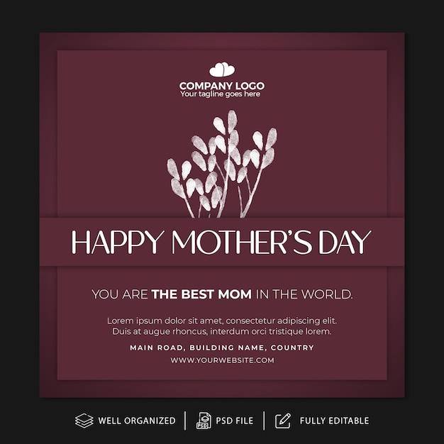 PSD social media template mothers day