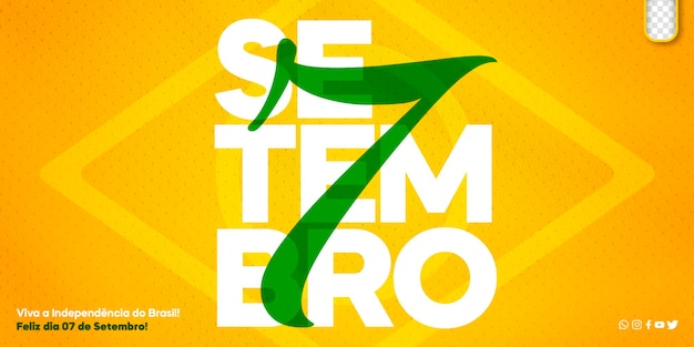 social media template september 7 brazil independence day independencia do brasil