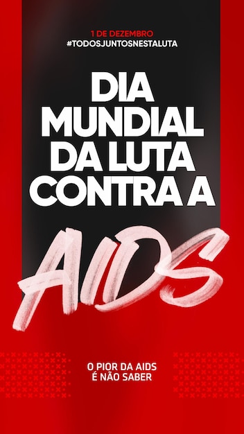 Social media template stories world aids day in brazil