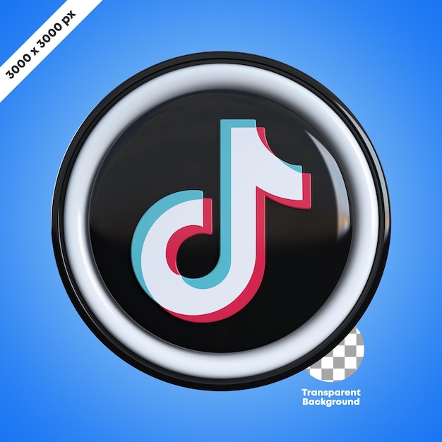 PSD social media tiktok 3d icon