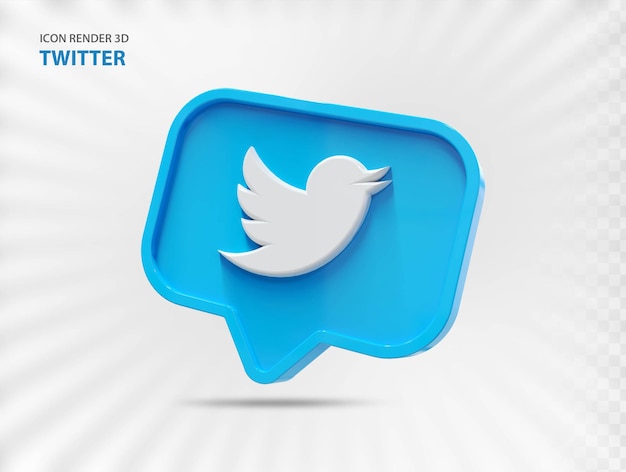 Social media Twitter 3d rendering