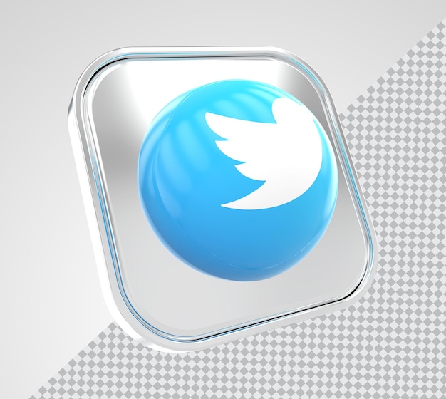 social media twitter 3d rendering