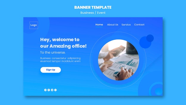 Social media web template for banners