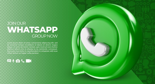 Social media whatsapp 3d render