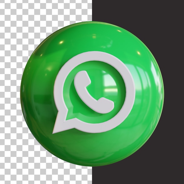 social media whatsapp logo symbol with glossy effect in 3d render