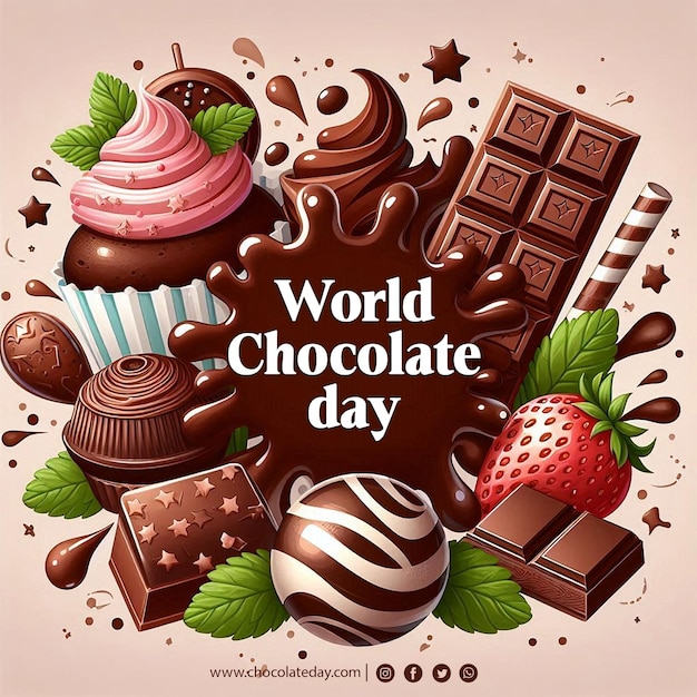 PSD social media world chocolate day post