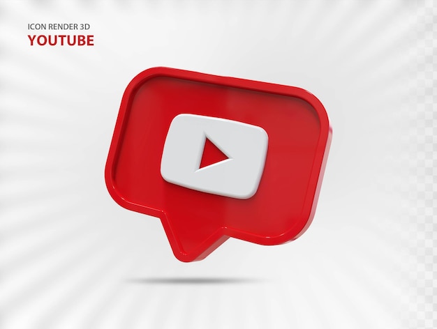 Social media Youtube 3d rendering