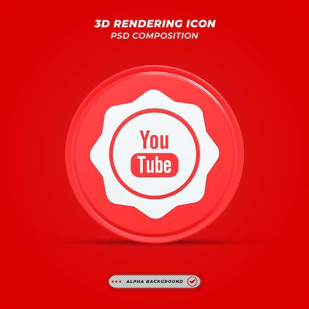 Social Media Youtube Icon in 3D Rendering