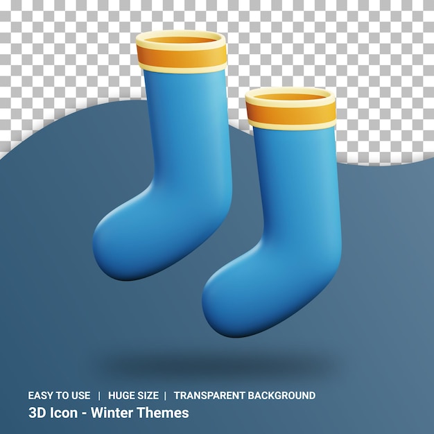 Sock 3d illustration with transparent background