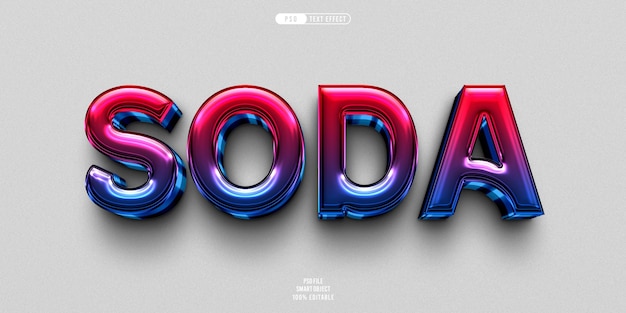 Soda 3D editable text effect