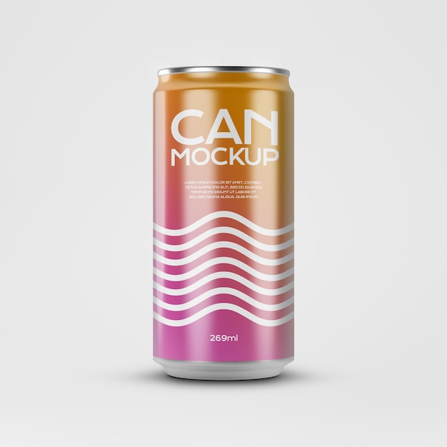 PSD soda beer can 269ml mockup