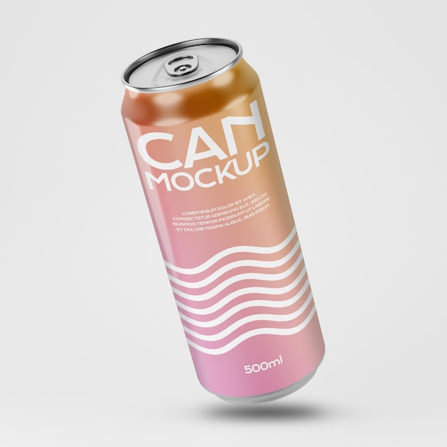 PSD soda beer can 500ml mockup