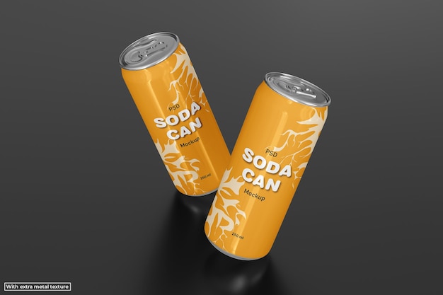 Soda can packaging mockup